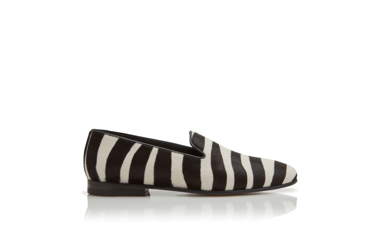 Loafers in Pelle di Vitello con Stampa Zebra