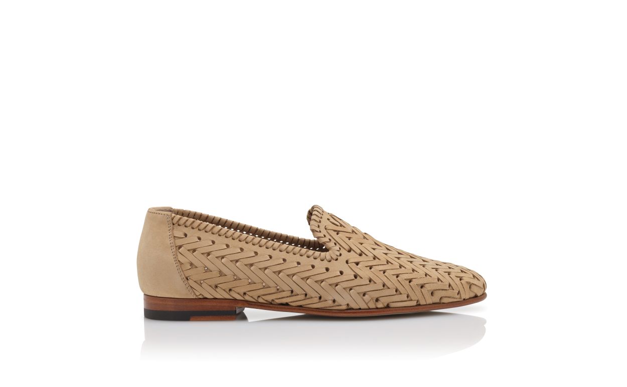 Loafer in nubuck marrone chiaro intrecciato