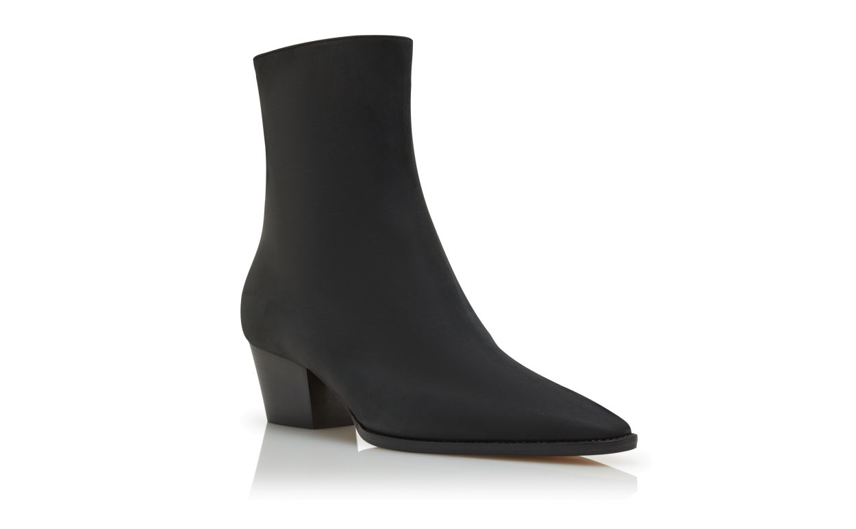 Stivali Ankle in Nubuck Nero