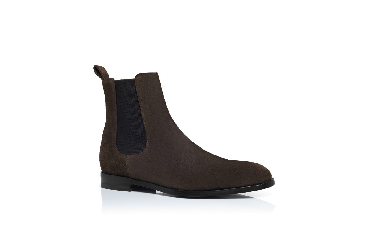 Stivali Ankle in Suede Marrone