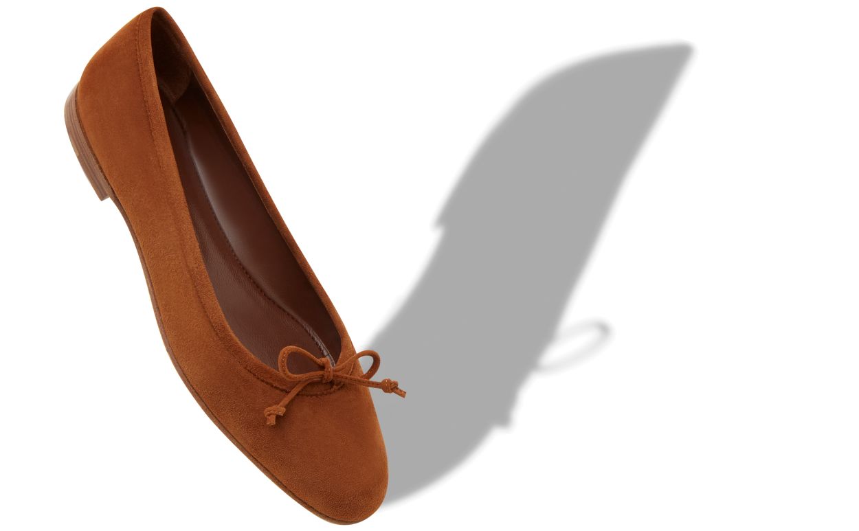 Pantofole Ballet in Suede Marrone
