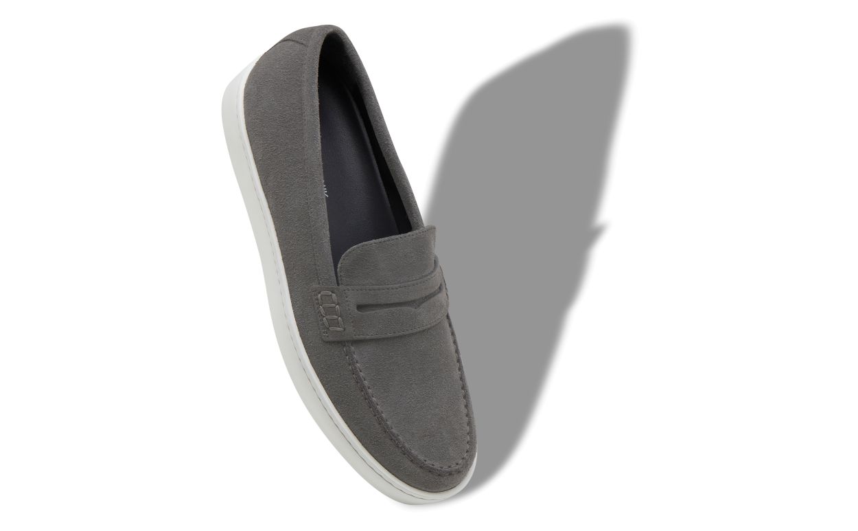 Mocassini in Suede Grigi Slip On
