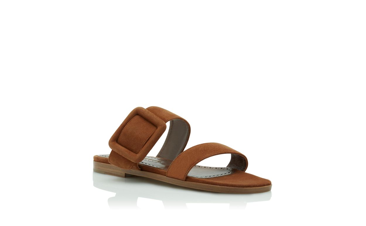Scivoli piatti in suede marrone