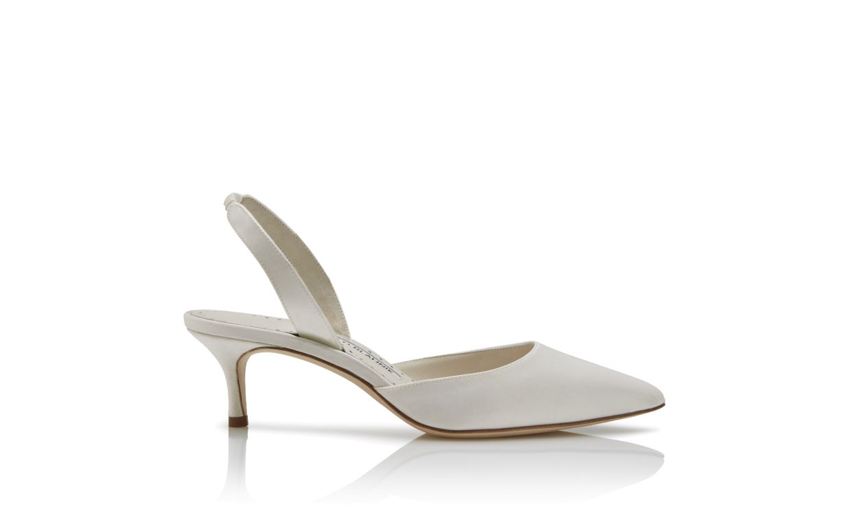Pumps Slingback in Seta Bianca