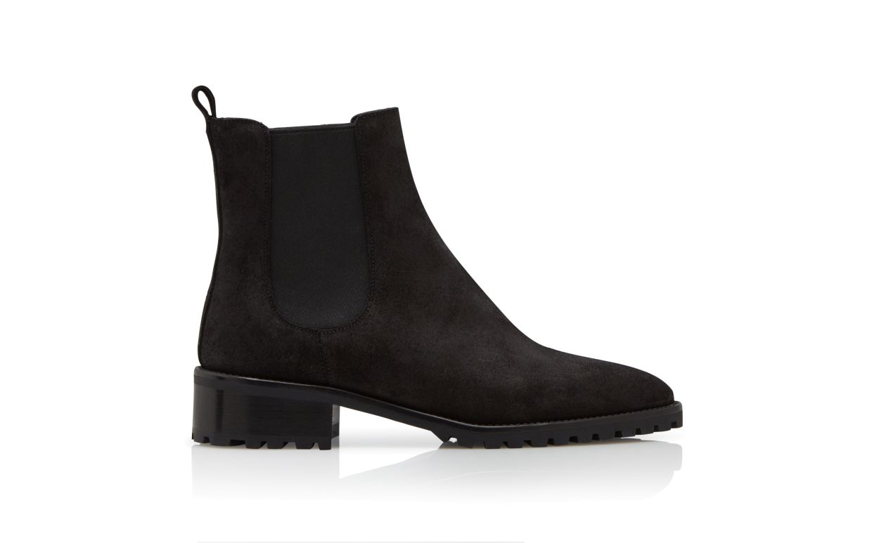 Stivali Chelsea in Suede Nero