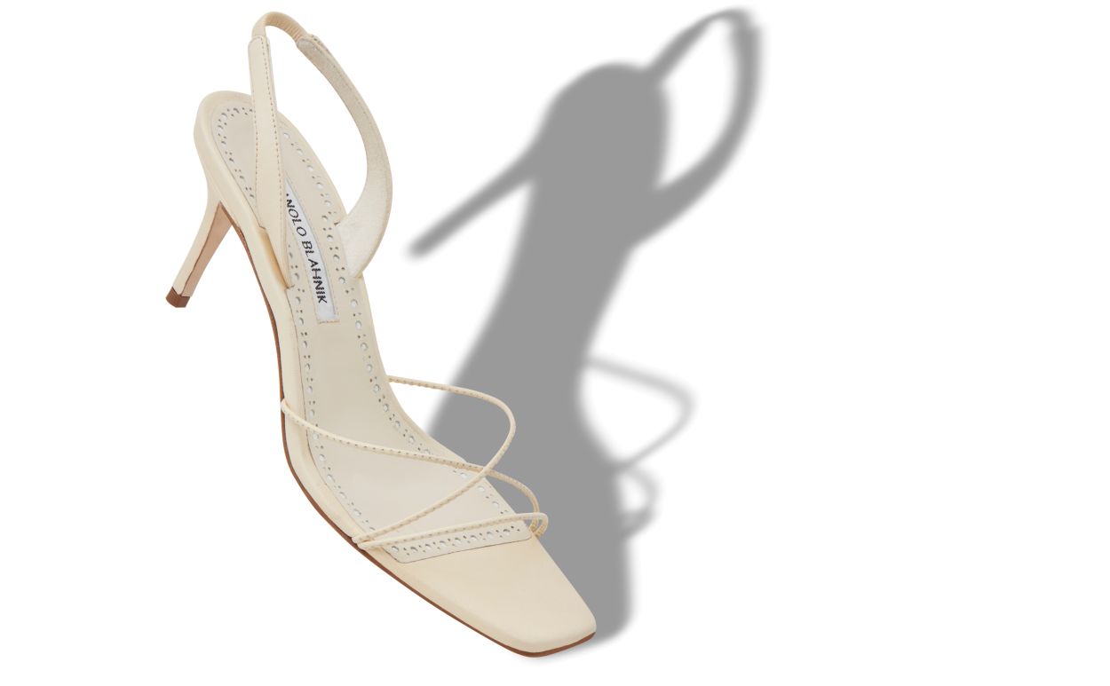 Sandali slingback in pelle nappa crema
