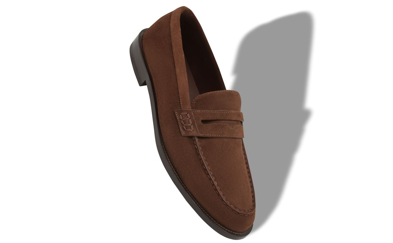 Mocassini Penny in Suede Marrone Scuro