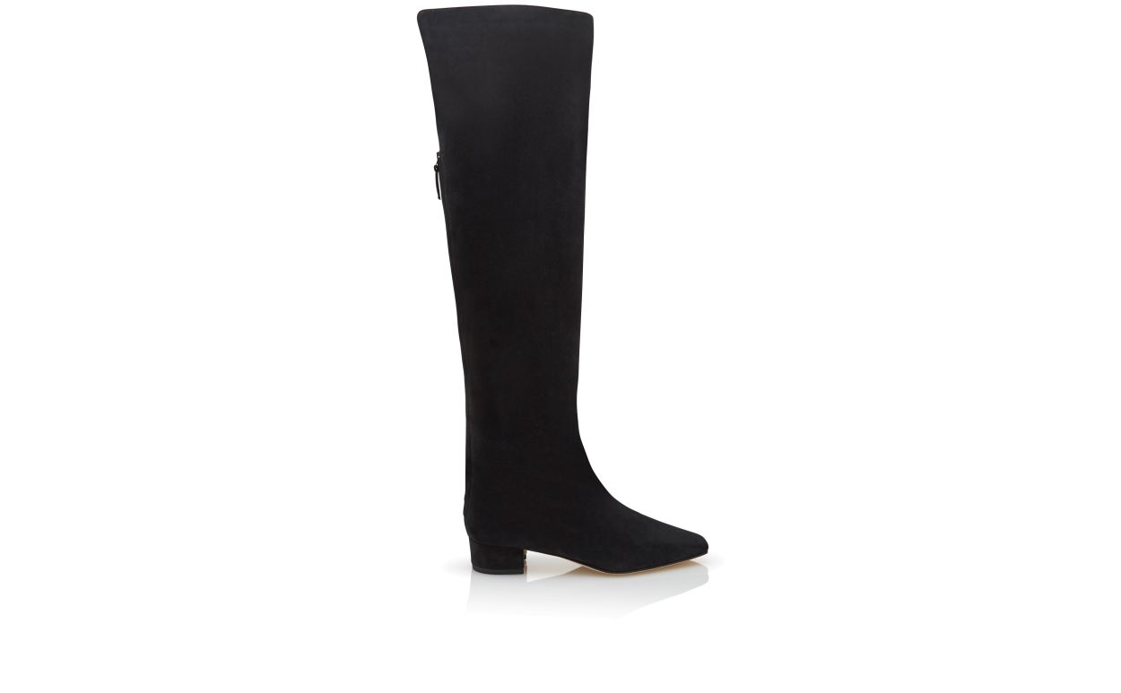 Stivali Al Ginocchio in Suede Nero