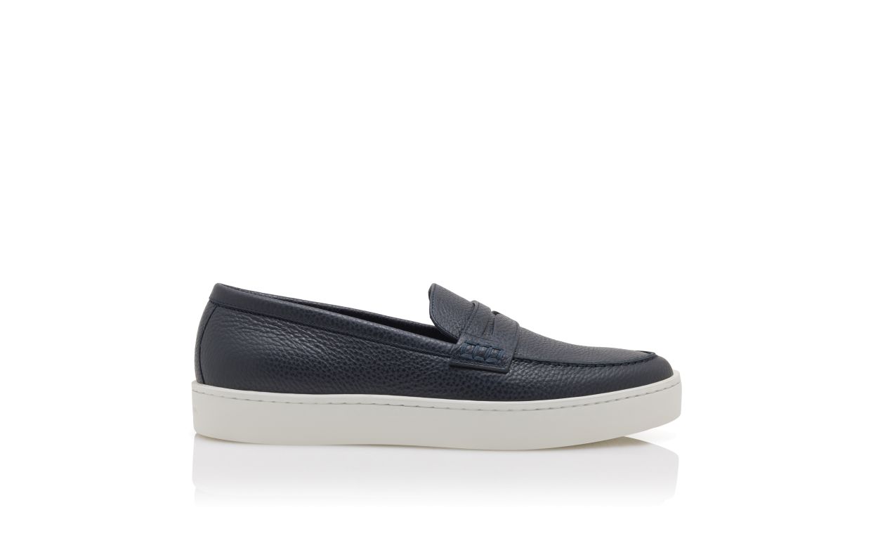 Loafer Slip-On in Pelle di Vitello Blu Notte