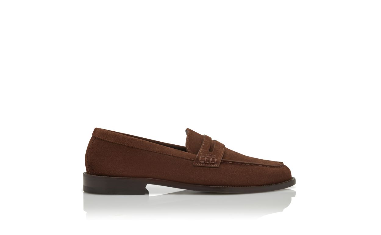 Mocassini Penny in Suede Marrone Scuro