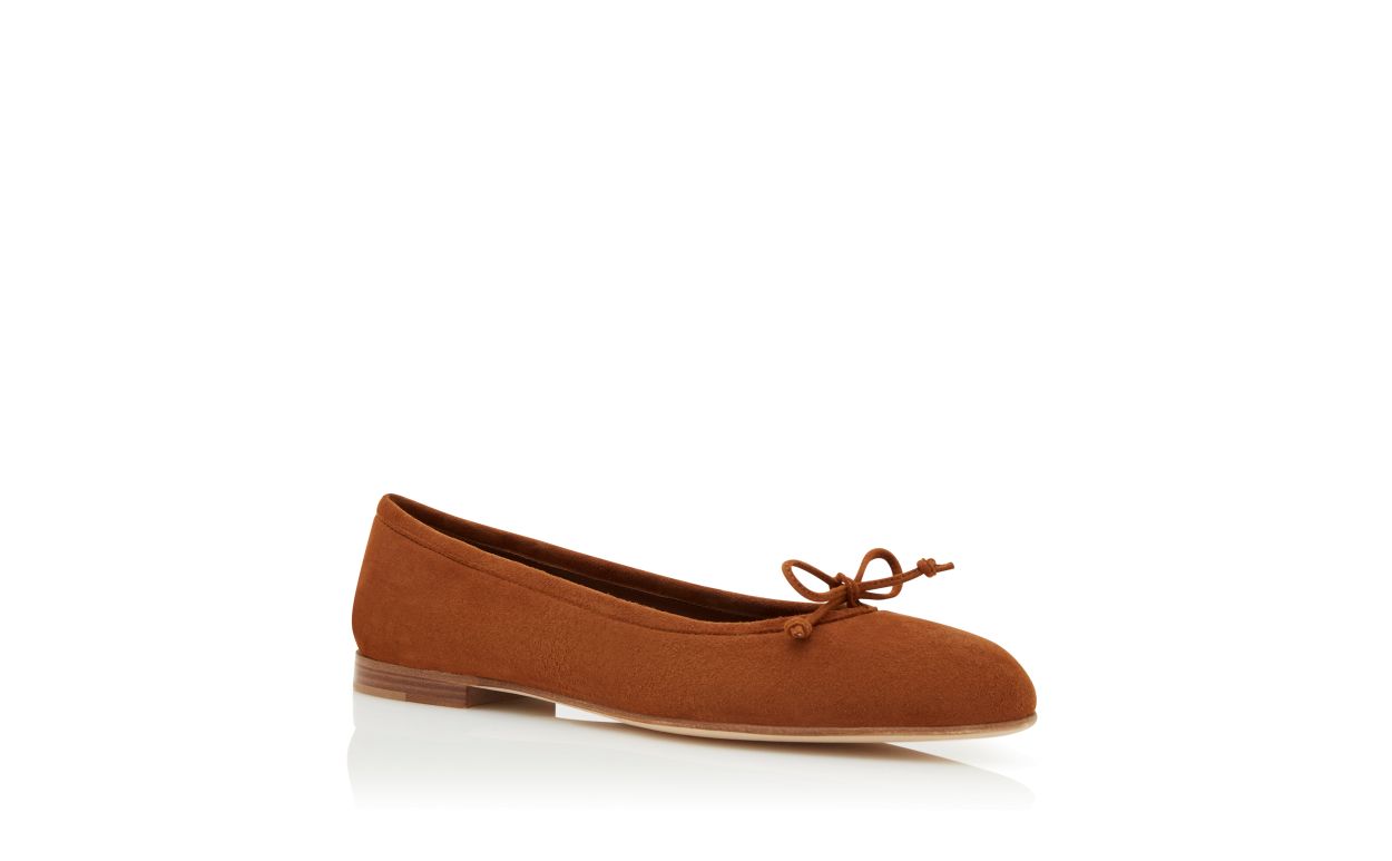 Pantofole Ballet in Suede Marrone