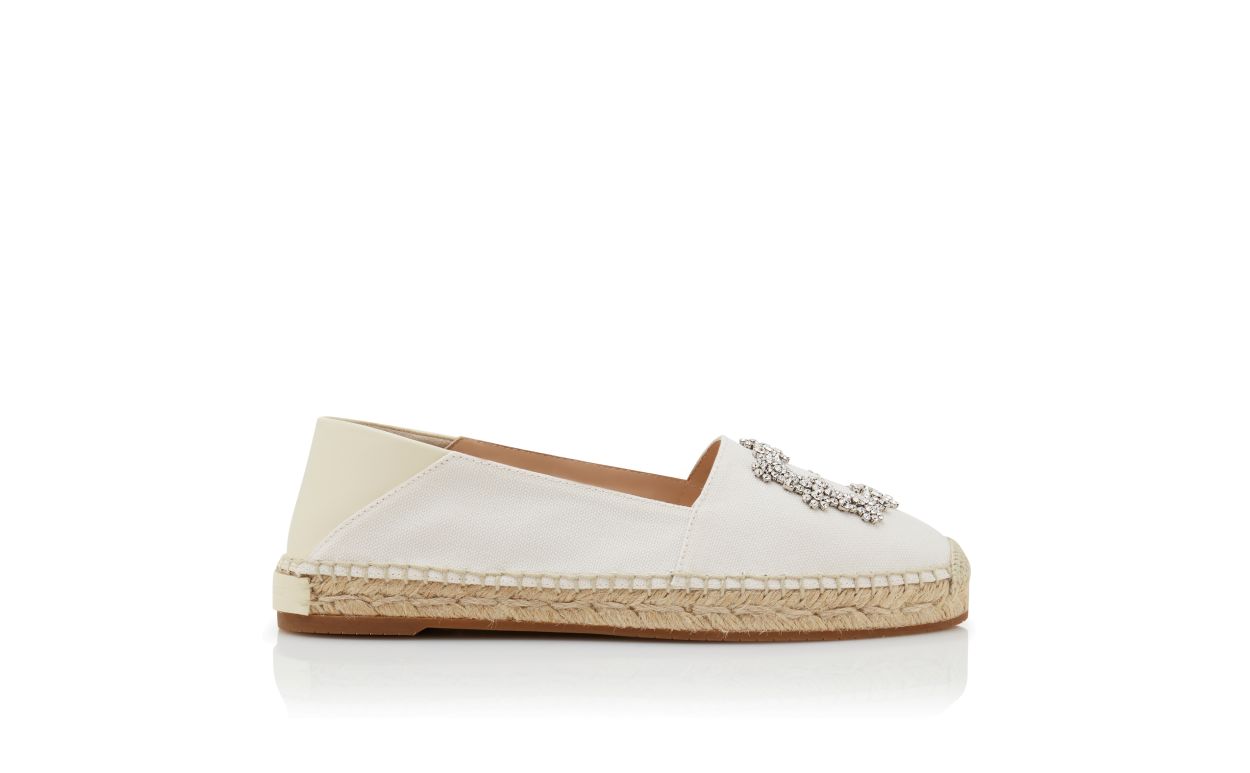 Espadrilles in cotone crema chiaro