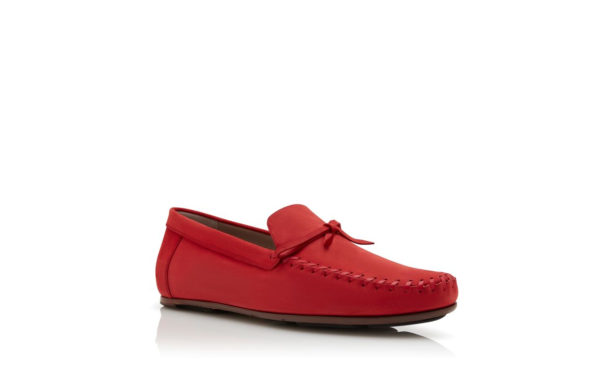 Pantofole in pelle di vitello rossa