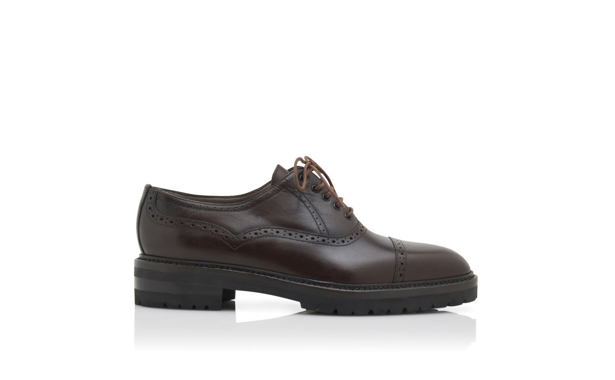 Scarpe in pelle di vitello marrone scuro con lacci