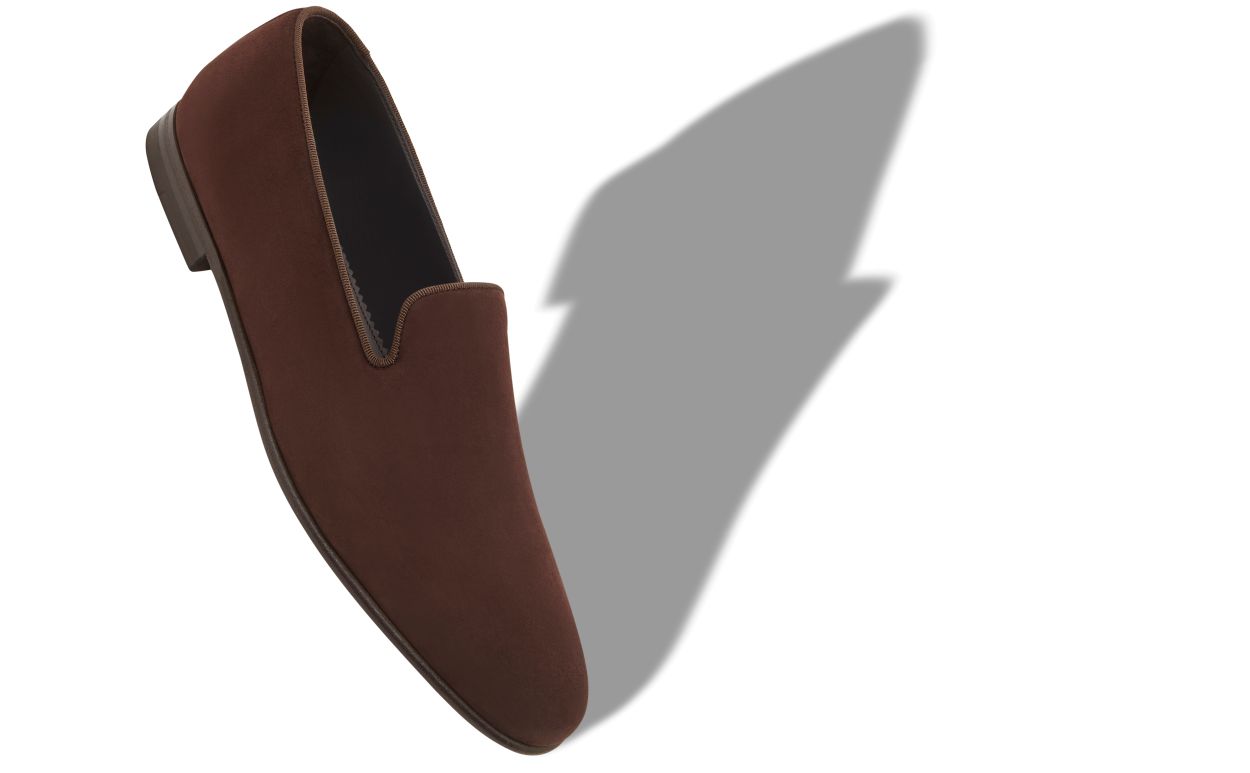Loafers in Pelle Suede Marrone Scuro