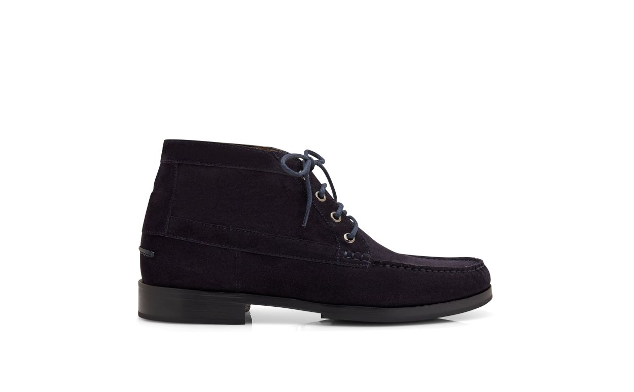 Stivali alla caviglia in camoscio blu navy