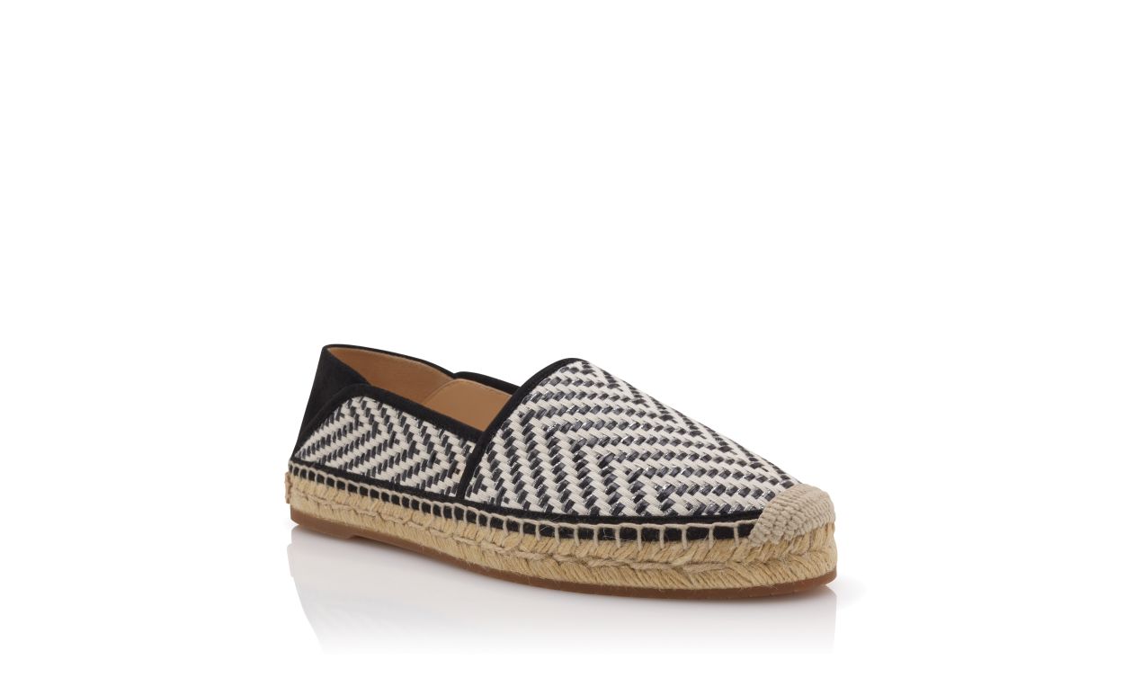 Espadrilles in rafia nero e bianco