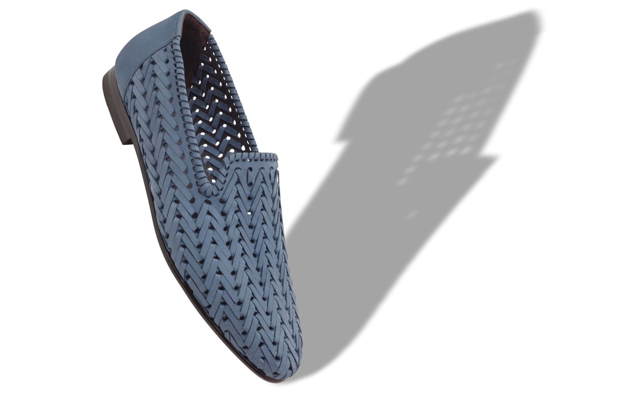Loafers in Pelle Nubuck Azzurro Chiaro