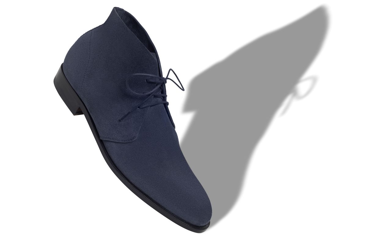 Stivaletti Deserto in Suede Blu Notte