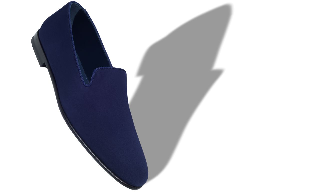 Loafers in Pelle Suede Blu Navy