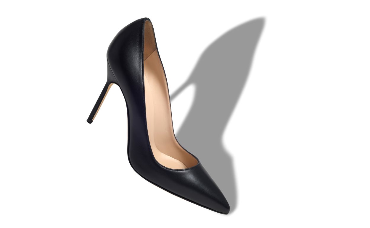 Pumps Punta Tonda in Pelle Nappa Nero
