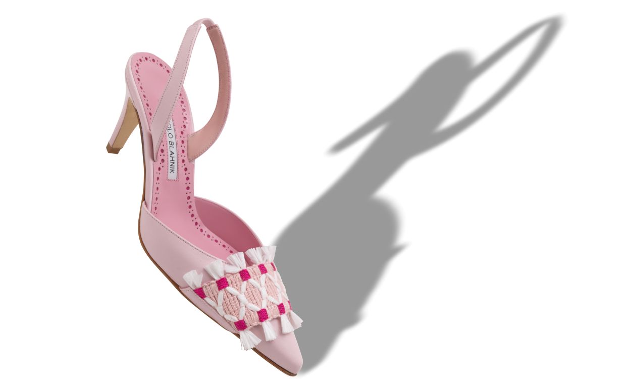 Pumps slingback in pelle nappa rosa chiaro