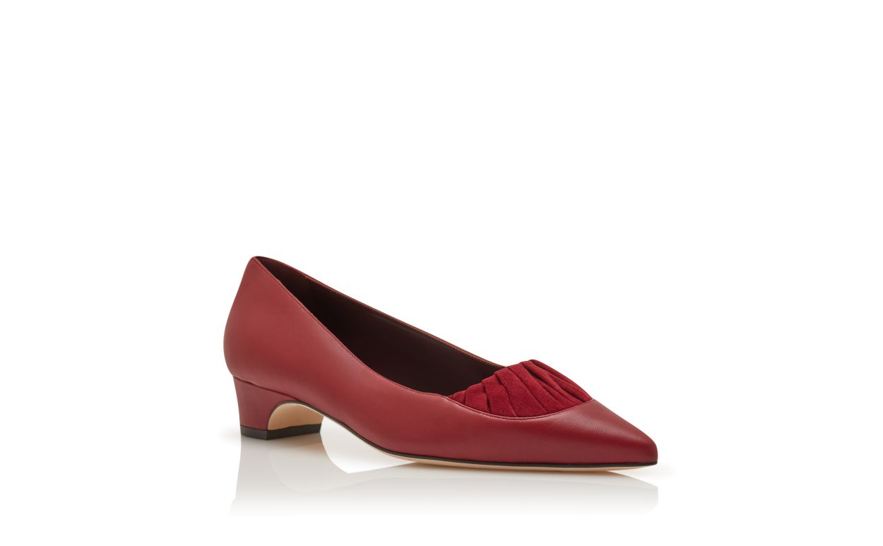 Pumps in pelle nappa rossa