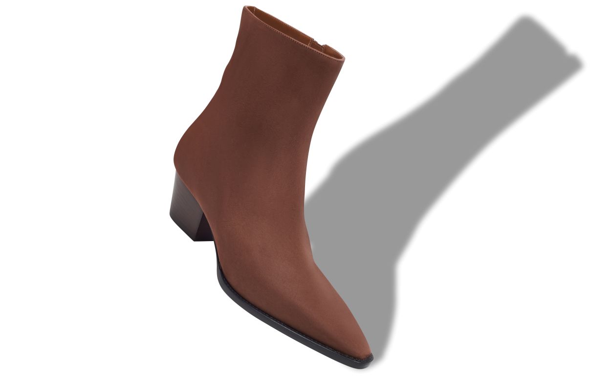 Stivali alla Caviglia in Nubuck Marrone