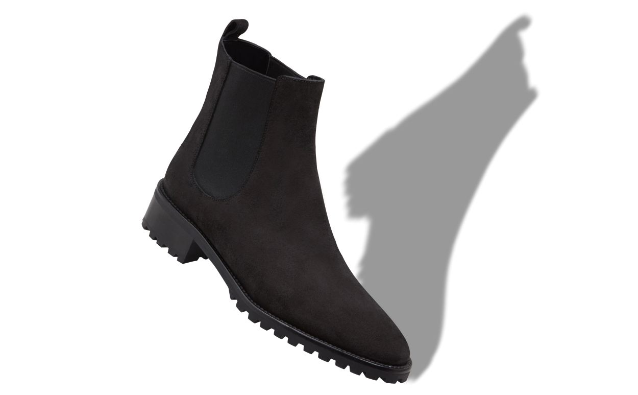Stivali Chelsea in Suede Nero