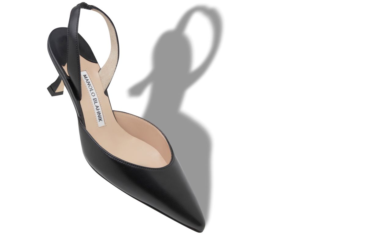 Pumps slingback in pelle di capra nera