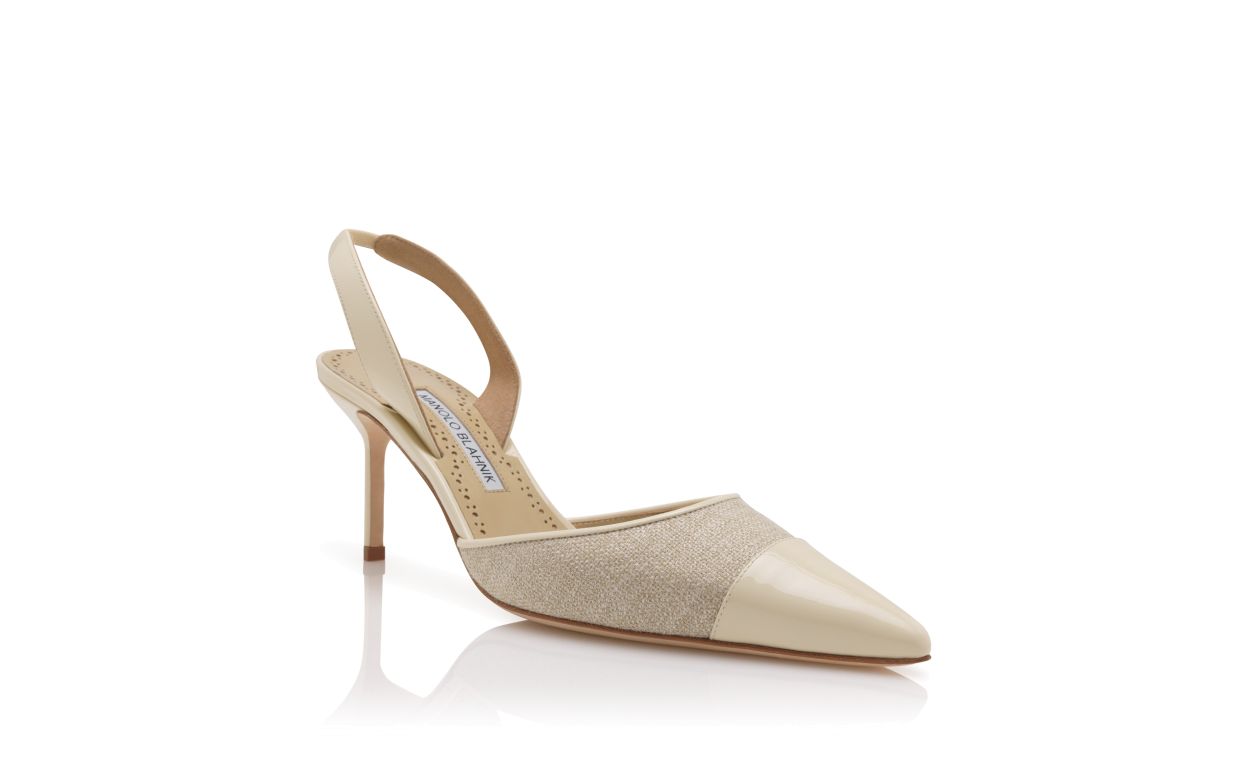 Pumps Slingback in Lino Beige Chiaro