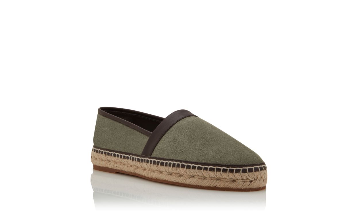 Espadrilles in pelle di vitello verde scuro