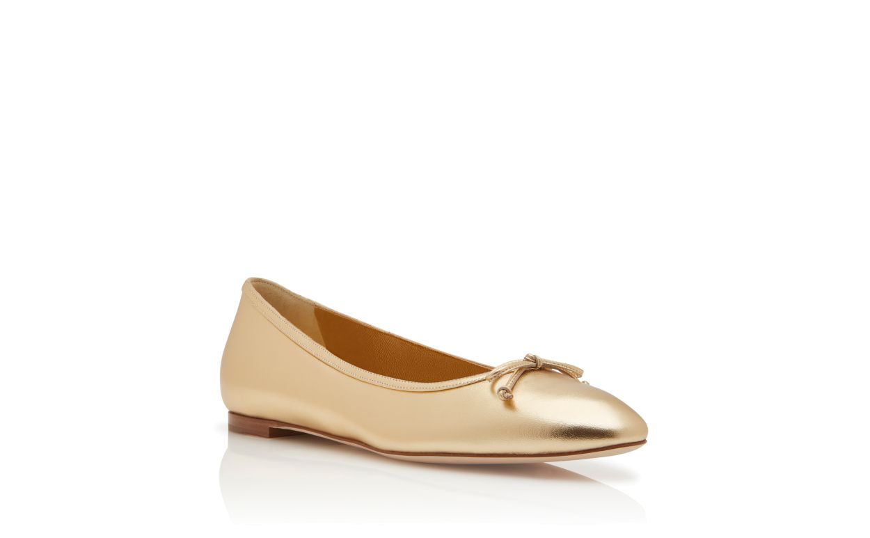 Pantofole Ballerina in Pelle Nappa Oro