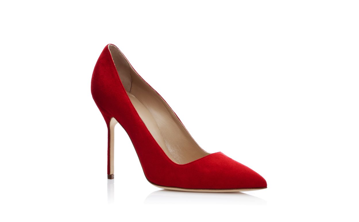Pumps Punta Tonda in Saffiano Rosso