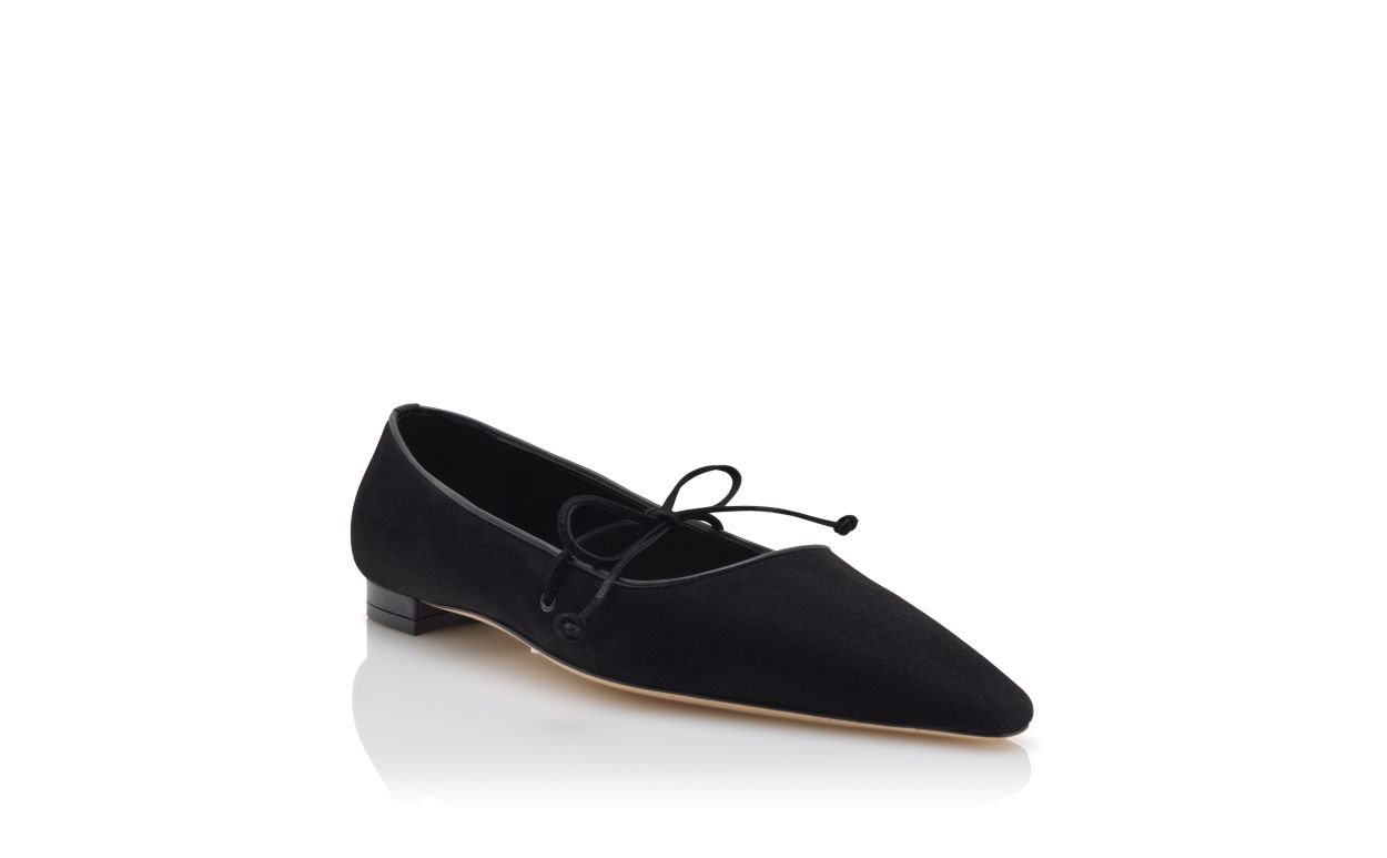 Pumps Piatte in Suede Nero