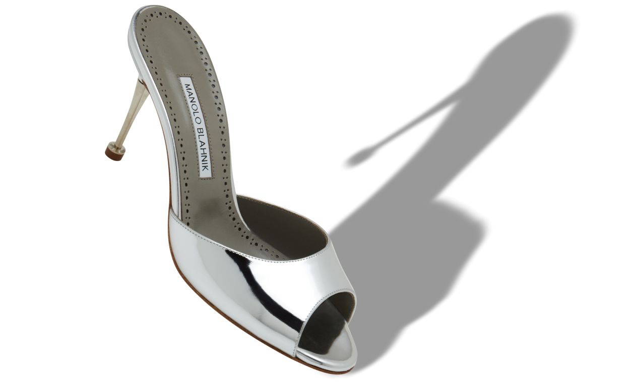 Mules in Pelle di Vitello Argento