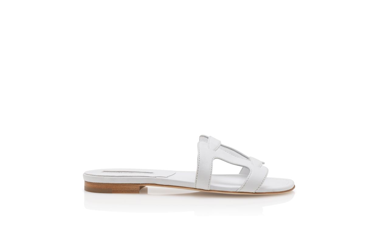 Sandali Piani in Nappa Bianco
