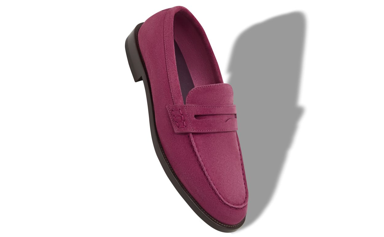 Penny Loafers in Pelle Suede Rosa