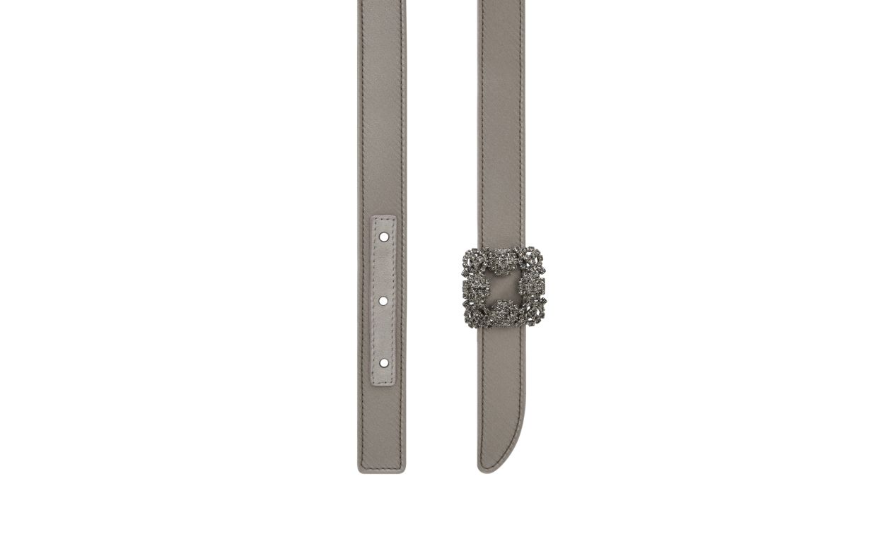 Cinturino in Seta Grigio Chiaro con Fibbia Cristallo