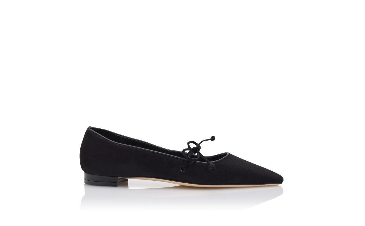 Pumps Piatte in Suede Nero