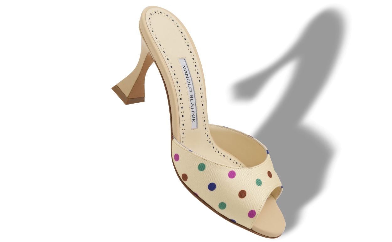Mules con dettaglio a pois Cream Silk