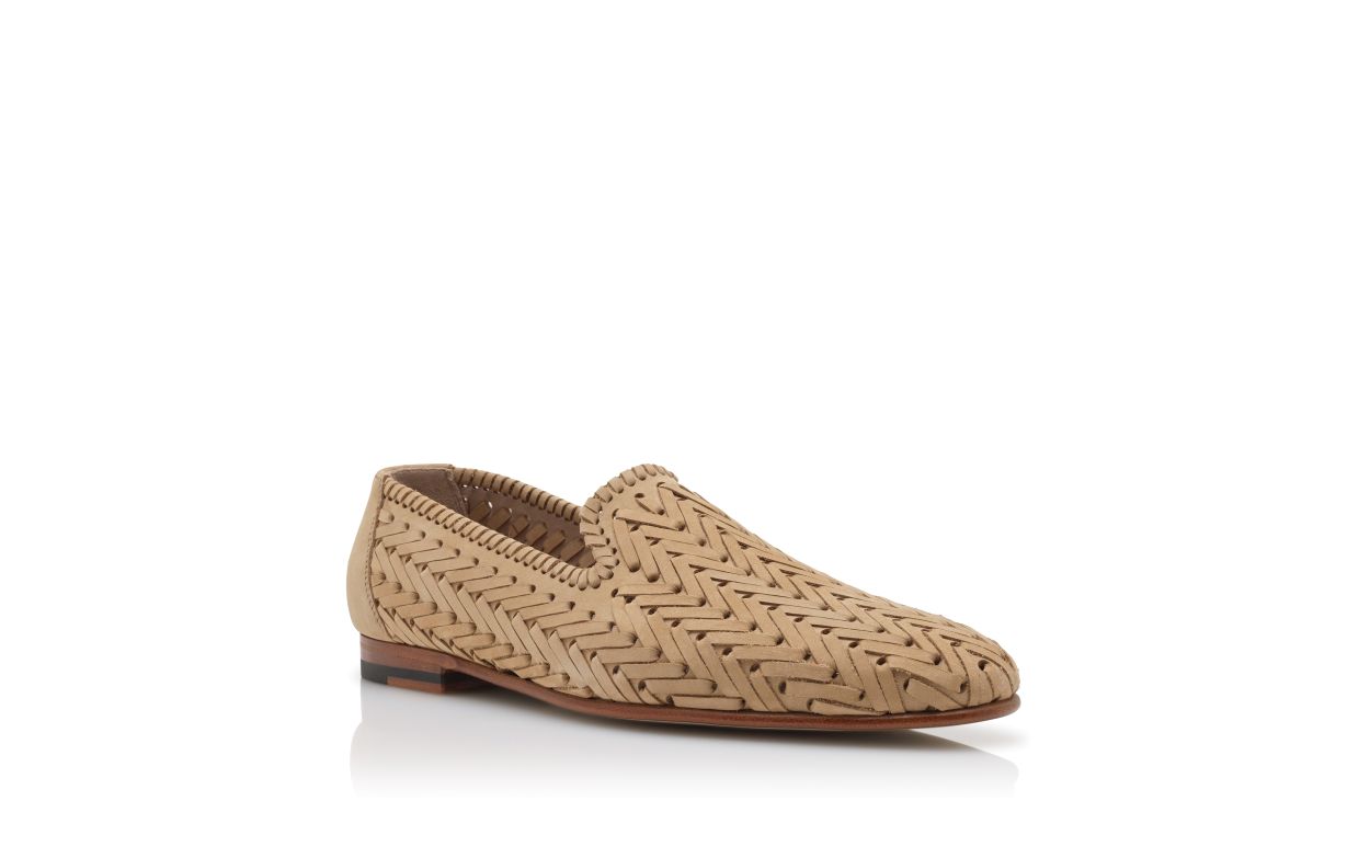 Loafer in nubuck marrone chiaro intrecciato