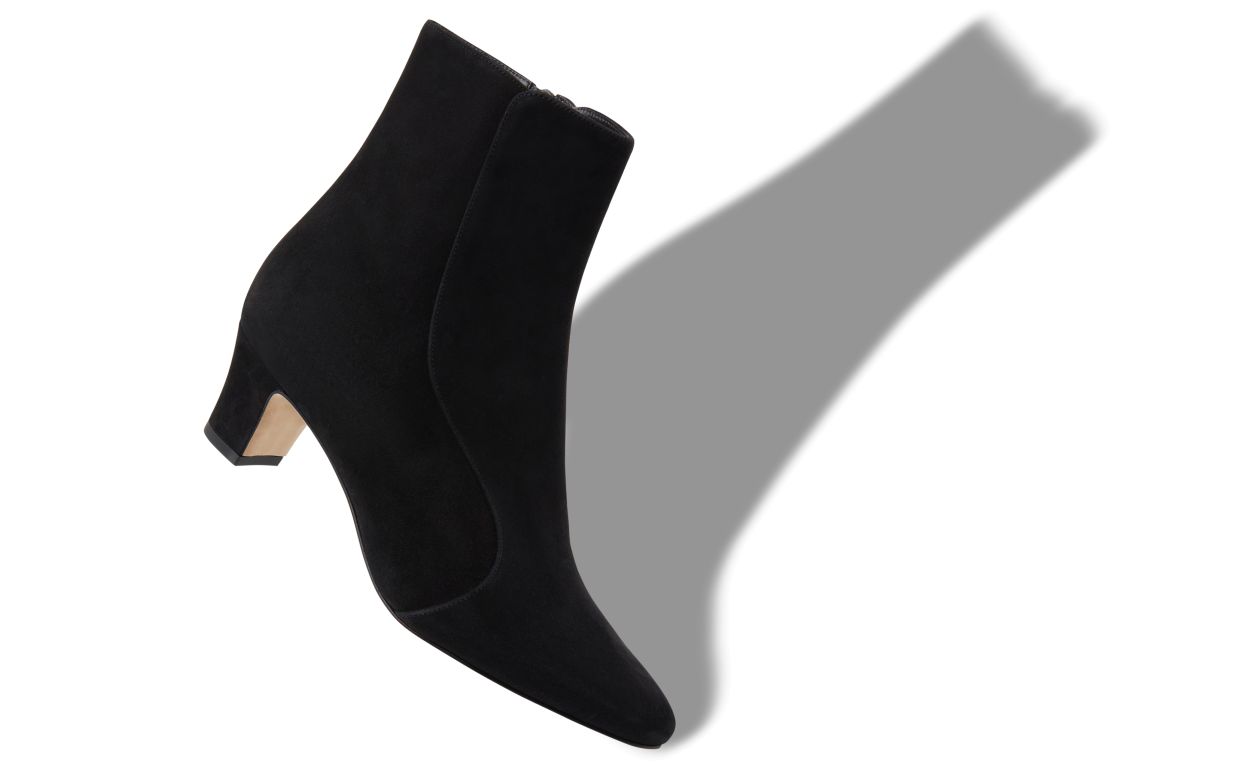 Stivali alla caviglia tonda in suede nero