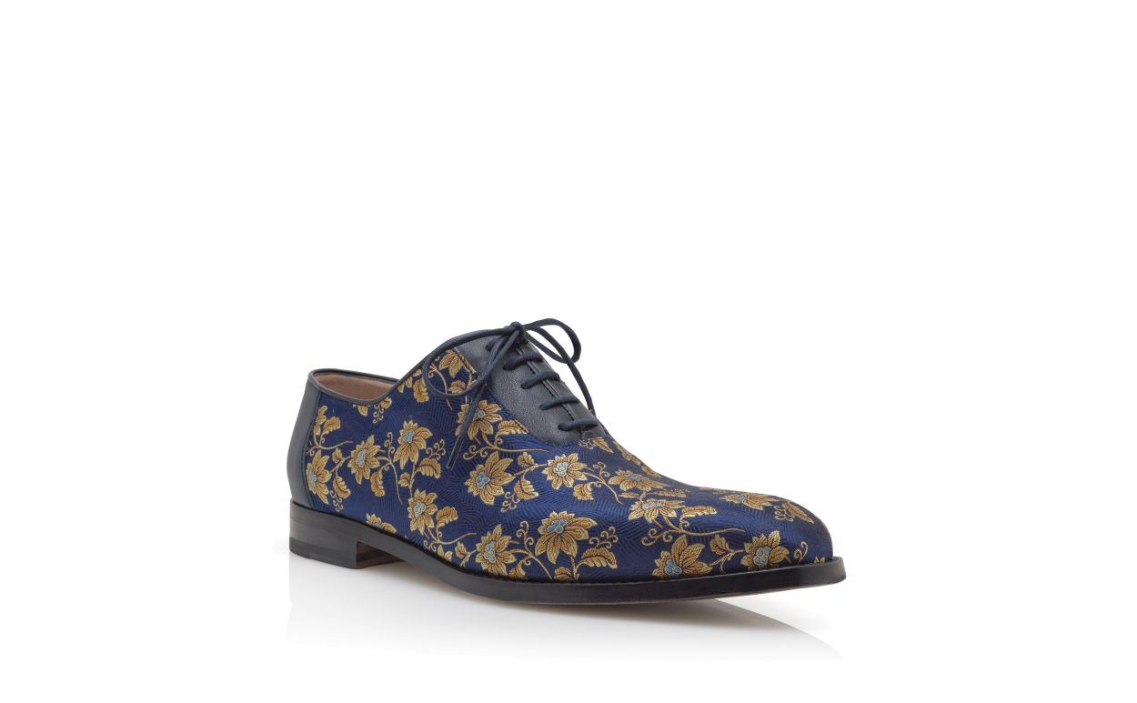 Oxfords in Seta Fiorata Blu Notte