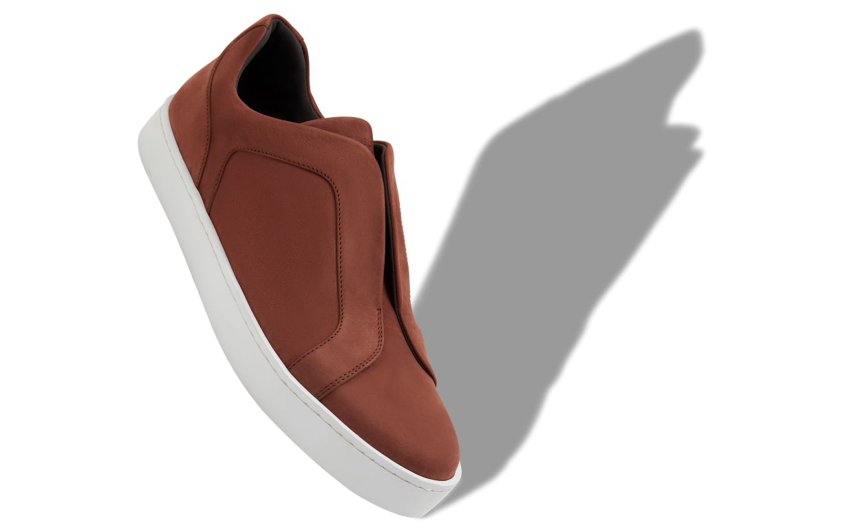 Sneakers in pelle di vitello marrone