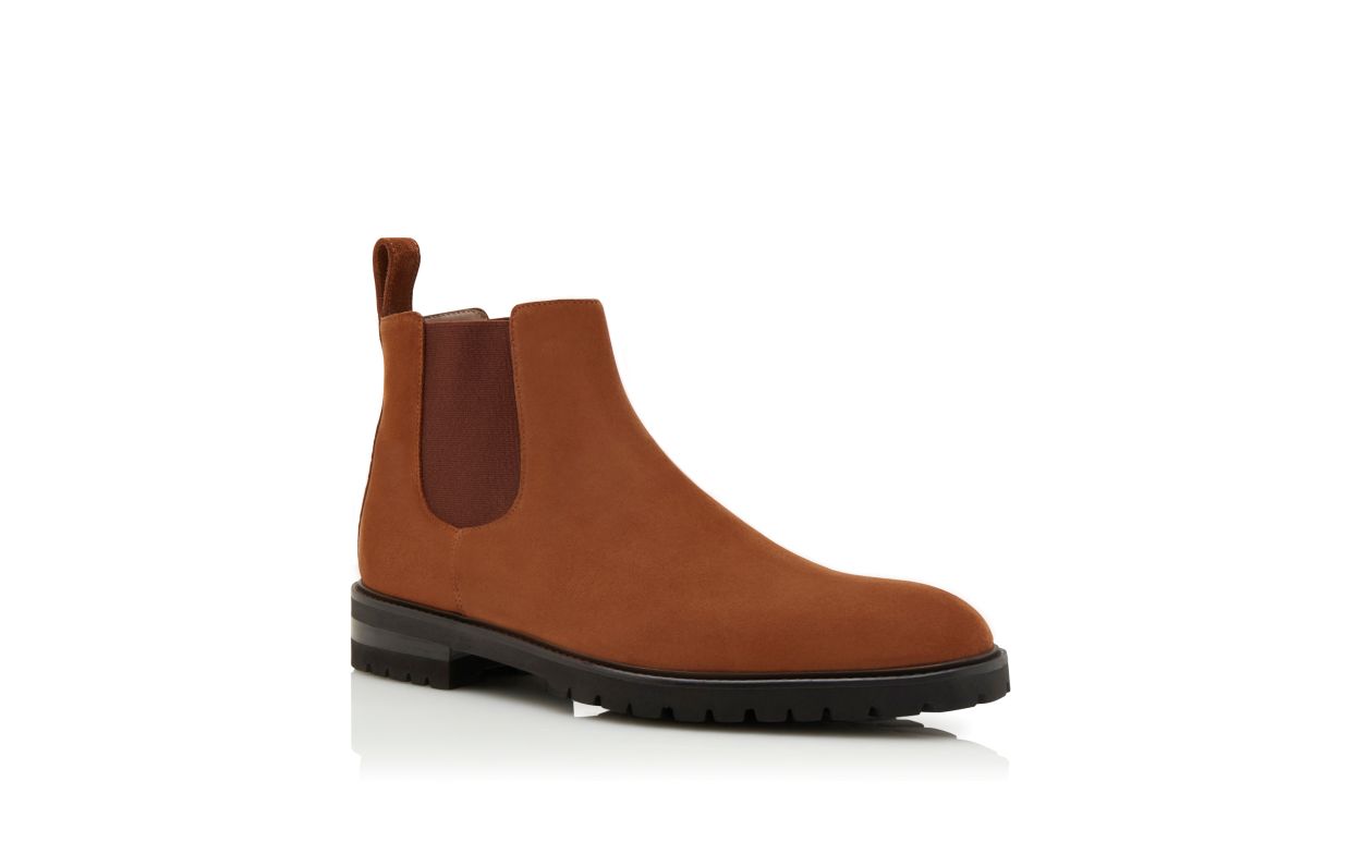 Stivaletti Chelsea in Suede di Vitello Marrone