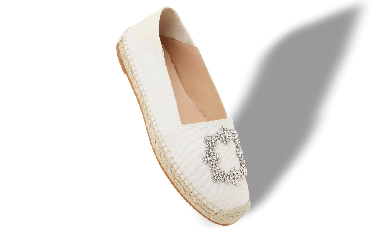 Espadrilles in cotone crema chiaro