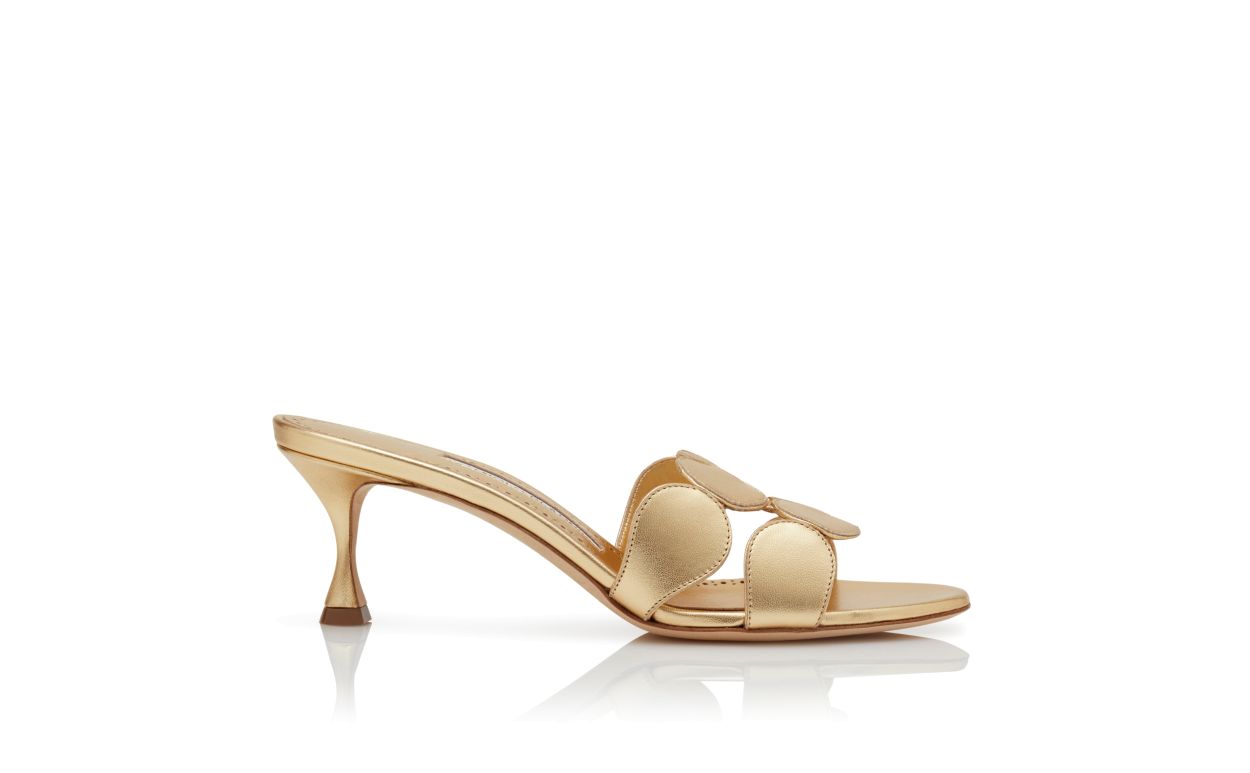 Mules in pelle nappa dorata