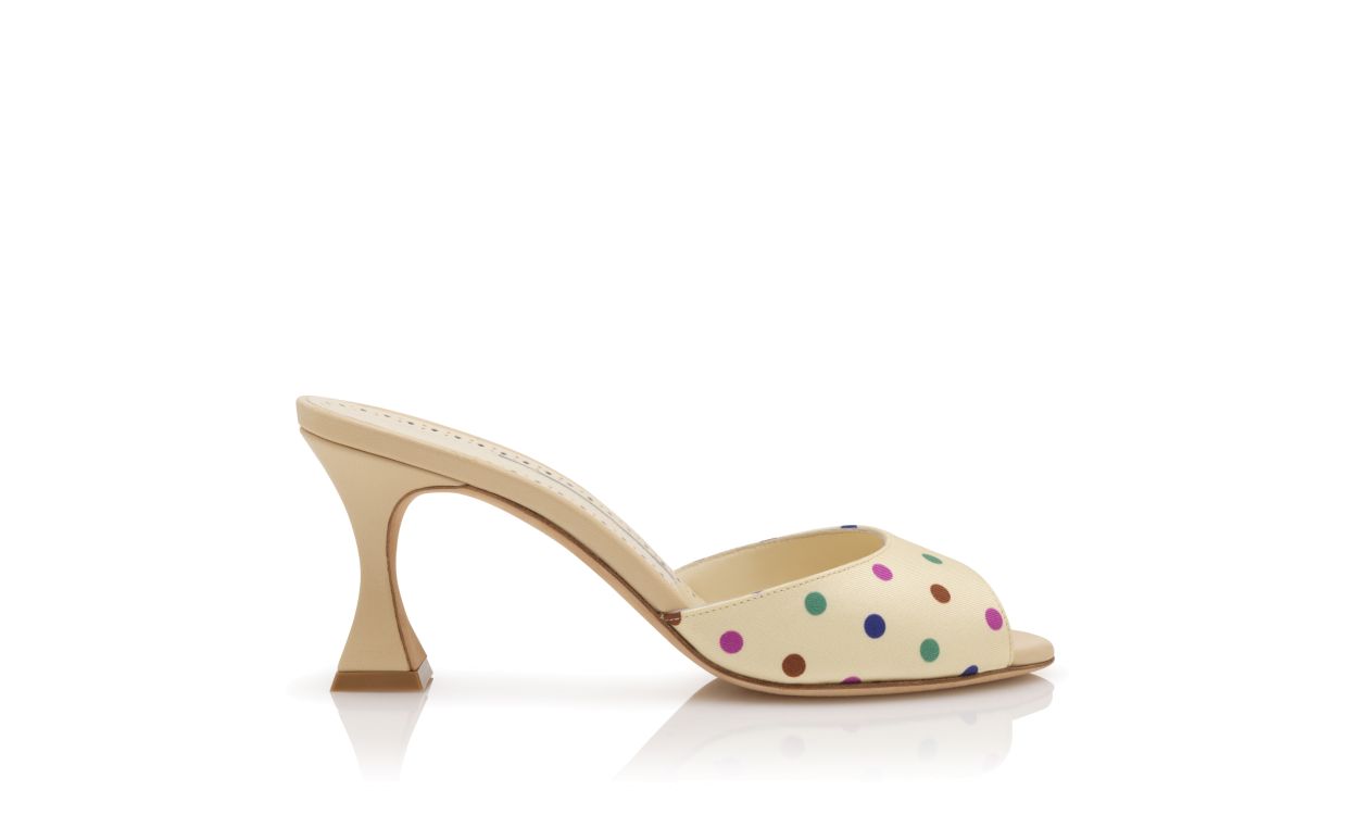 Mules con dettaglio a pois Cream Silk