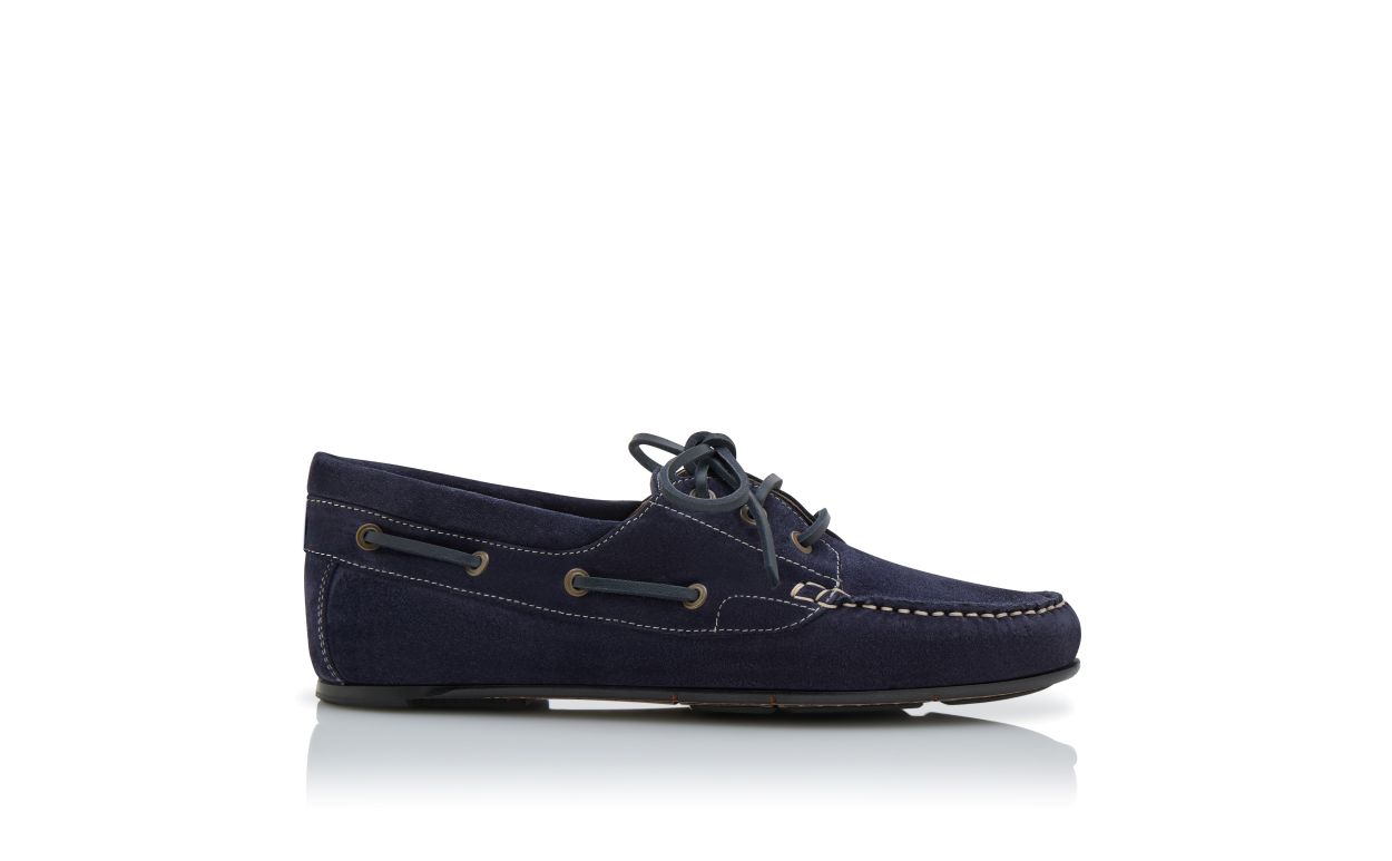 Scarpe da barca in camoscio blu notte
